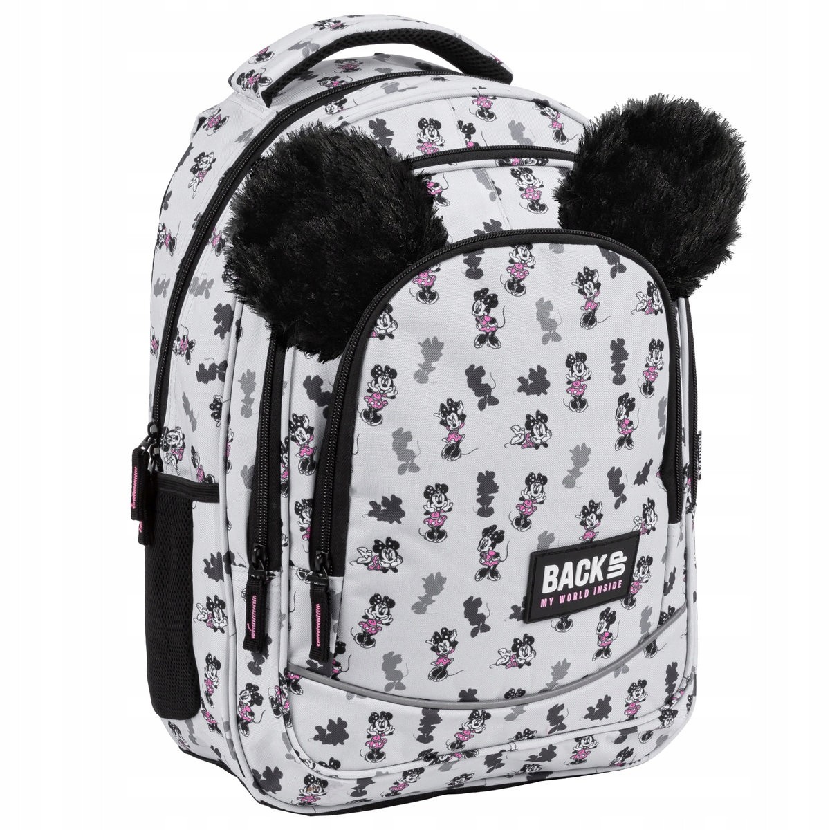 Školský batoh Minnie Mouse s úškami - retro štýl s ružovými akcentmi